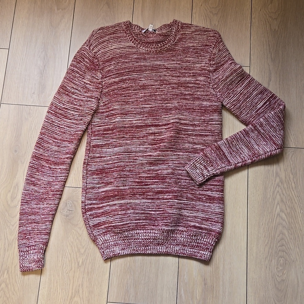 CARVEN Marled Red Knit Wool Sweater size S